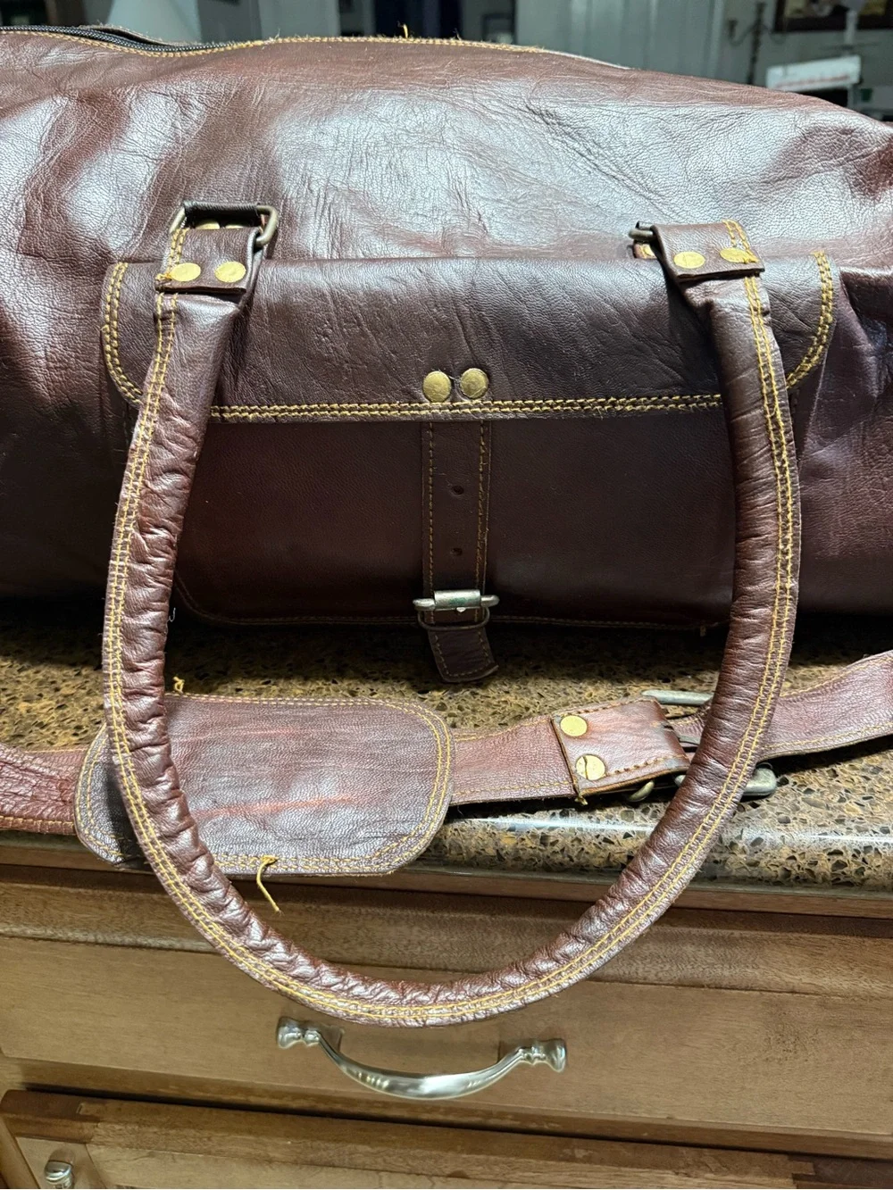 Leather Duffle Bag 28 inch